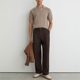 Sol Textured-Knit Polo Shirt