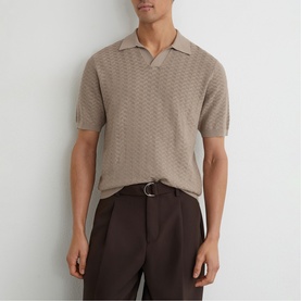 Sol Textured-Knit Polo Shirt