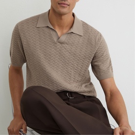 Sol Textured-Knit Polo Shirt
