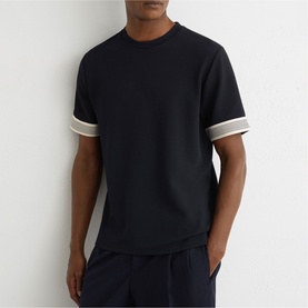 Aries Textured Striped Cuff T-Shirt