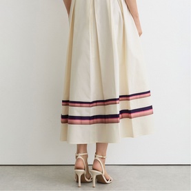 Rian Stripe-Detail Belted Skirt