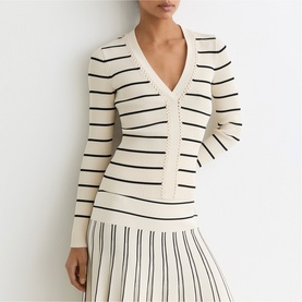 Lauralee Stripe Rib-Knit Top