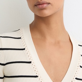 Lauralee Stripe Rib-Knit Top