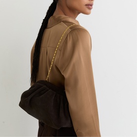 Mia Suede Pouch Clutch