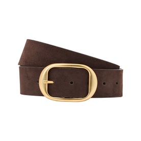 Athena Suede Oval-Buckle Belt