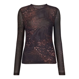 Spotted Animal Mesh Top