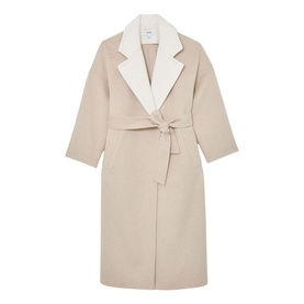 Marcela Contrast-Lapel Wrap Coat