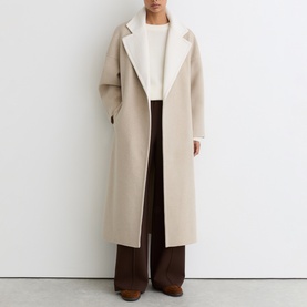 Marcela Contrast-Lapel Wrap Coat