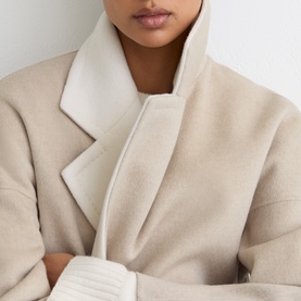 Marcela Contrast-Lapel Wrap Coat