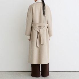 Marcela Contrast-Lapel Wrap Coat