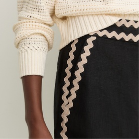 Mila Linen Wave-Trim Shorts