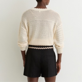 Mila Linen Wave-Trim Shorts