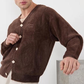 Logo Brushed Cardigan