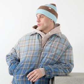Striped Ribbed Knit Beanie