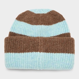 Striped Ribbed Knit Beanie