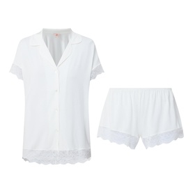 Lace Trim Top & Shorts Pyjama Set
