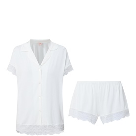 Lace Trim Top & Shorts Pyjama Set