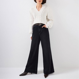 Woven Crochet Trim Sweater