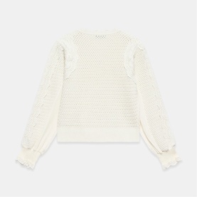 Woven Crochet Trim Sweater