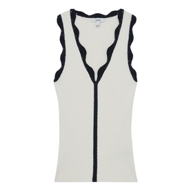 Freya Scallop-Trim knitted Vest