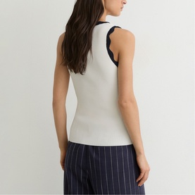 Freya Scallop-Trim knitted Vest
