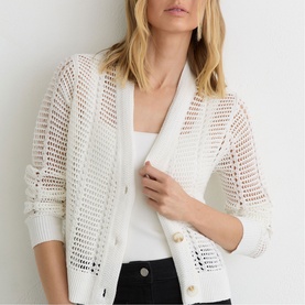 Star Open Stitch Knitted Cardigan