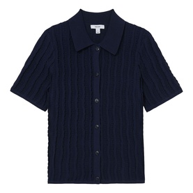 Audrey Stitch Knitted Polo Shirt