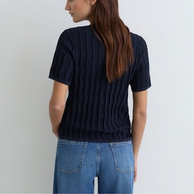 Audrey Stitch Knitted Polo Shirt