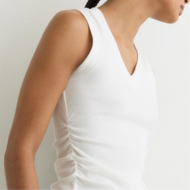 Sandy Ribbed Ruched Tank Top