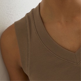 Sandy Ribbed Ruched Tank Top