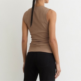 Sandy Ribbed Ruched Tank Top
