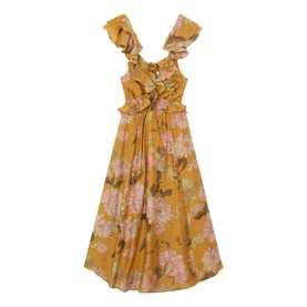Lucy Floral Print Frill-Trim Dress