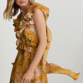 Lucy Floral Print Frill-Trim Dress