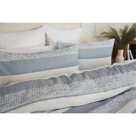 Rahil Striped Duvet Set Blue