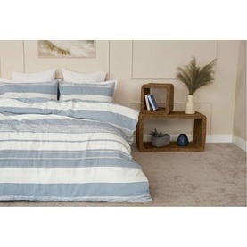 Rahil Striped Duvet Set Blue