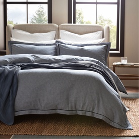 Gingham Oxford Duvet Set Blue