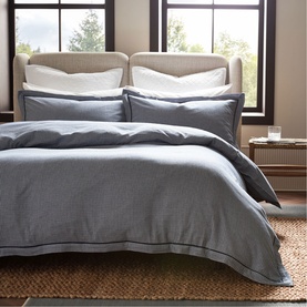 Gingham Oxford Duvet Set Blue