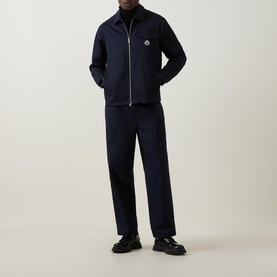 Gabardine Felt Logo Zip Overshirt