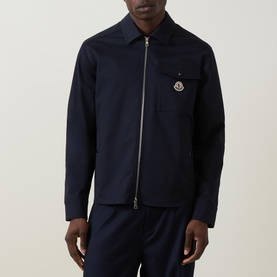 Gabardine Felt Logo Zip Overshirt