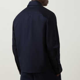 Gabardine Felt Logo Zip Overshirt