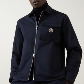 Gabardine Felt Logo Zip Overshirt