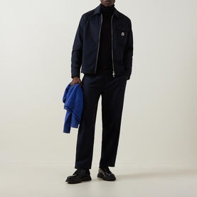 Gabardine Felt Logo Zip Overshirt