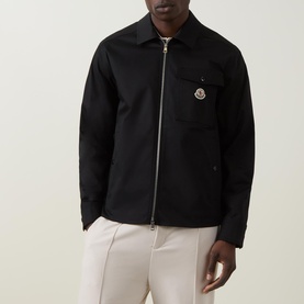 Gabardine Felt Logo Zip Overshirt