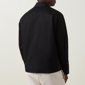 Gabardine Felt Logo Zip Overshirt