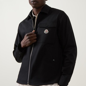 Gabardine Felt Logo Zip Overshirt