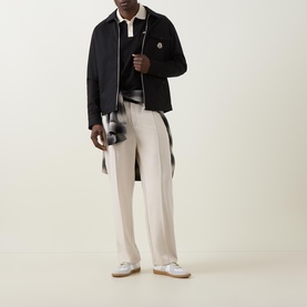Gabardine Felt Logo Zip Overshirt