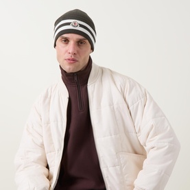 Contrast Stripe Logo Beanie Hat