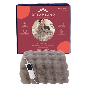 Luxury Hygge Days Heated Large Fleece Throw Mocha