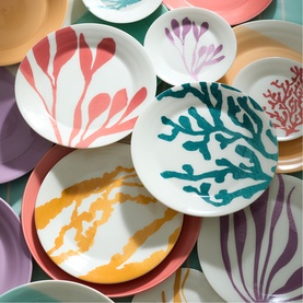 1815 Bright Mixed Pattern Plate 24cm, Set of Four