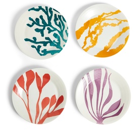 1815 Bright Mixed Pattern Plate 24cm, Set of Four